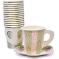 thumbnail image 5 of Gift Boutique 36-Piece Floral Paper Tea Cup and Saucer Set, Disposable Party Dinnerware, 5 of 7