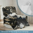 thumbnail image 2 of SCRAWLGOD Marble Print Black White Recliner Cover with Pocket Single Reclining Slipcover 4-Pieces Lazyboy Recliner Armchair Cover with Elastic Bottom Furniture Protector for Pet, 2 of 7