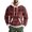 Wine, variant on CharmCyan Men's Hooded Sweatshirt with Classic Plaid Print Long Sleeve Pullover Casual Fit Drawstring Hood Kangaroo Pocket Army Green L