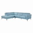 thumbnail image 5 of Lexicon Giselle Leather 2-Piece Sectional with Left Side Chaise in Blue, 5 of 16