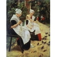 thumbnail image 2 of Liebermann, Max 26x32 Gold Ornate Wood Framed with Double Matting Museum Art Print Titled - Orphan Girls In The Garden, Amsterdam, 2 of 4