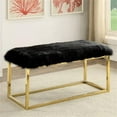 thumbnail image 2 of Furniture of America Saxton Contemporary Fabric Padded Long Bench in Black, 2 of 7