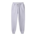 thumbnail image 5 of YDKZYMD Fleece Cargo Sweatpants for Men Drawstring Cinch Bottom Workout with Pocket Joggers Pants Heavyweight Athletic Sweatpants Winter Warm Hiking Baggy Pants Light Gray 4XL, 5 of 6