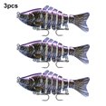 thumbnail image 4 of Yuarrent Señuelos de Pesca de 3 piezas, cebo falso vívido reutilizable de plástico con cuentas, cebos de natación portátiles, accesorio de Crankbait Type3 NO3 Yuarrent OD023723-02, 4 of 6