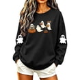 thumbnail image 5 of VKOYWKM Casual Halloween Sweatshirts Women Ghost Print Pullover Long Sleeve Crew Neck Oversized Sweatshirts Fall Sweatshirt, 5 of 6