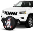 thumbnail image 2 of KAKALAD Gnome American Flag Spare Tire Cover Universal Vehicle Accessories Buckle Car Tools 16”in, 2 of 6