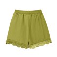 thumbnail image 6 of DeHolifer Girls' Cotton Linen Shorts Elastic Waisted Drawstring Lace Solid Color Summer Loose Comfy Shorts with Pocket,11 Years, 6 of 8