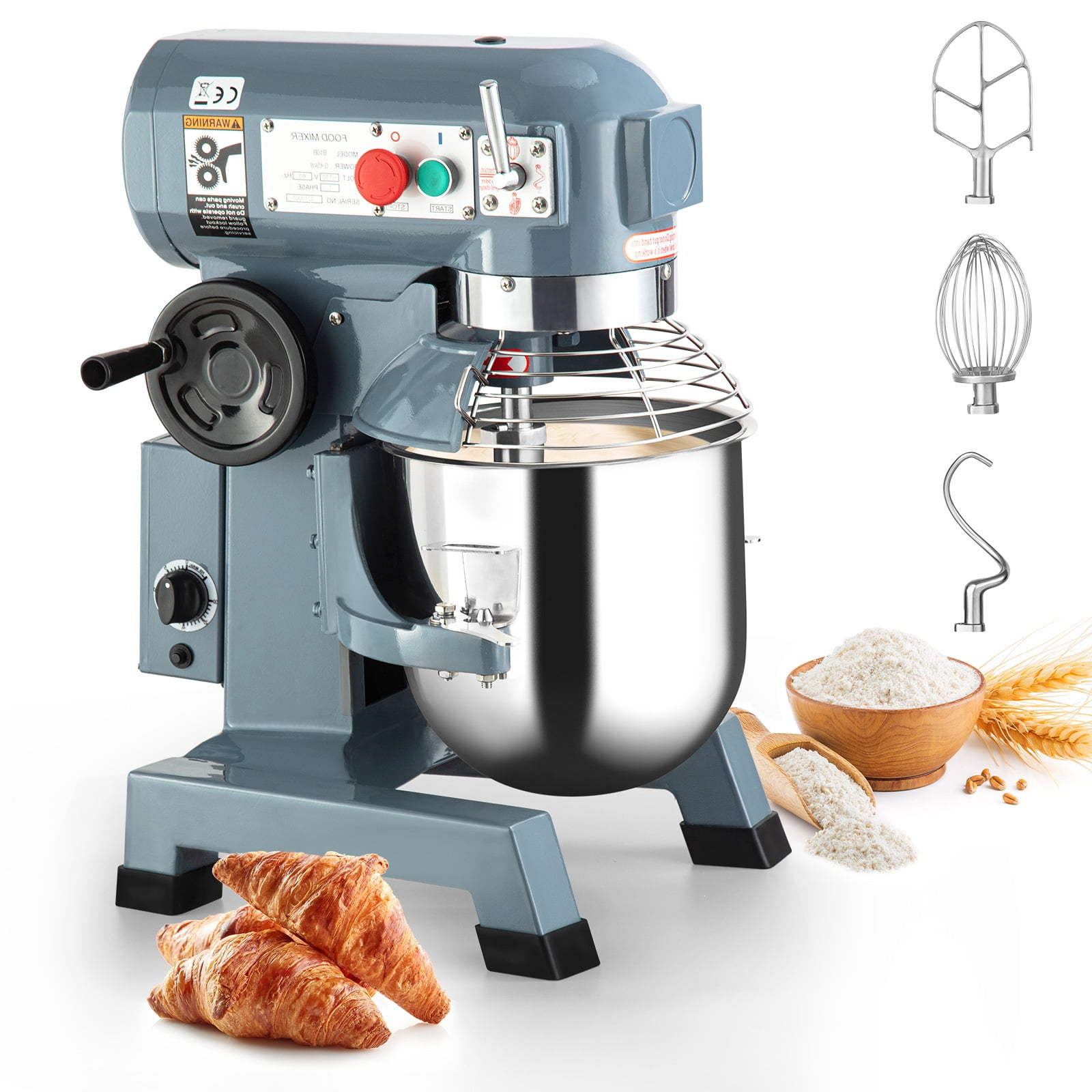 Commercial Countertop Mixer, 10QT Commercial Food Mixer with Stainless