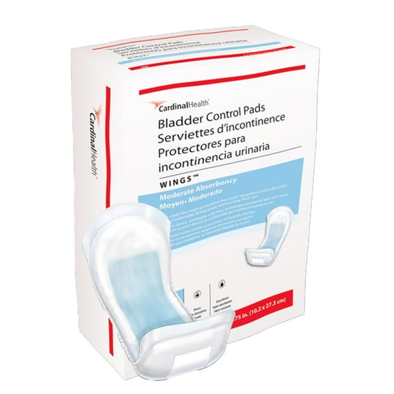 Wings Unisex Incontinent Pad Contoured 4 X 10-3/4 Inch 1110B, 68, 120 Ct