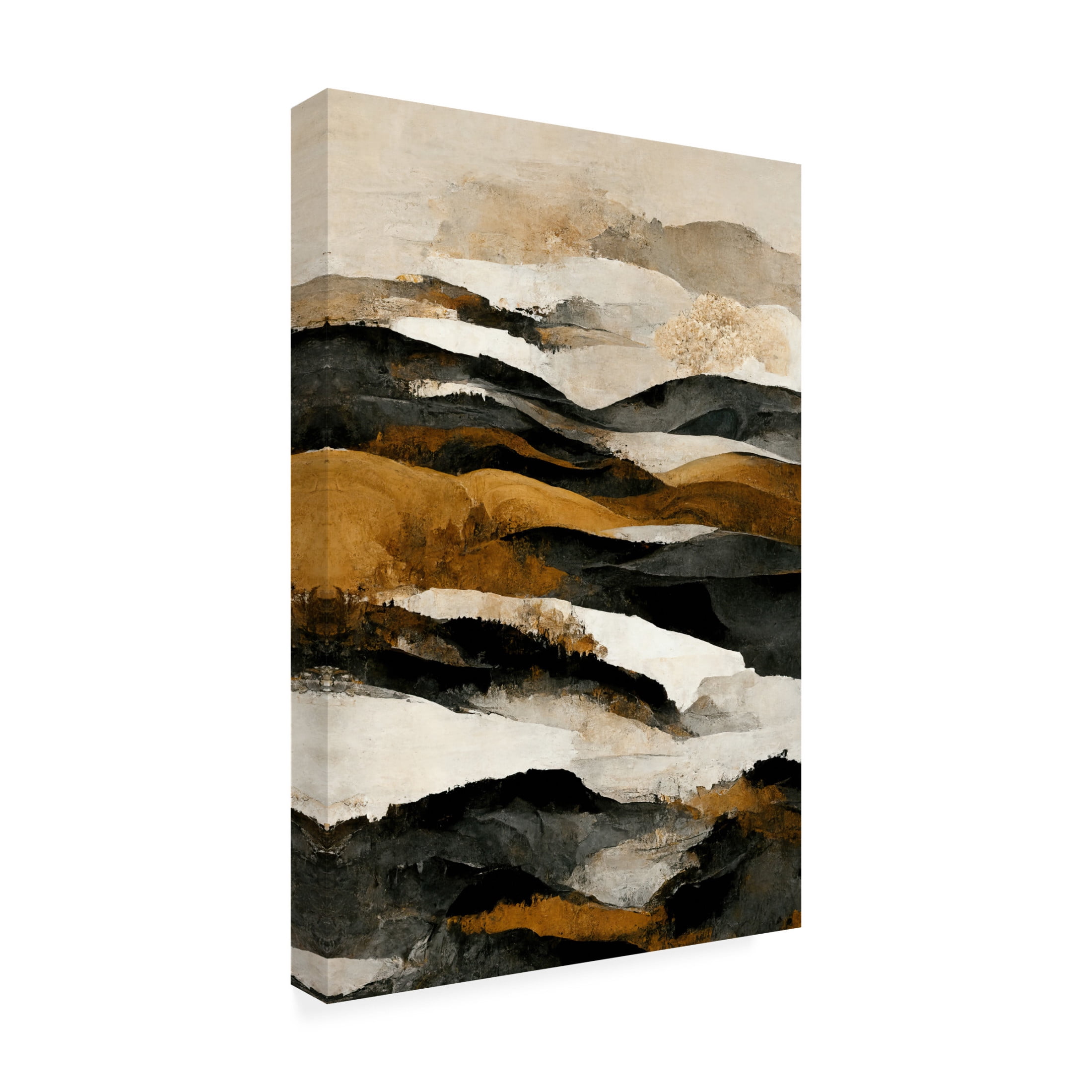 Canvas Wall Art - Treechild 'Ochre And Beige Mountains' Wall Art for Living Room, Bedroom, or Office D?cor by Trademark Fine Art - 30 x 47 Inches