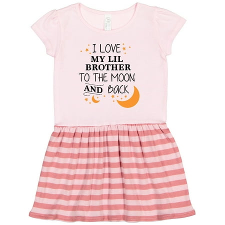 

Inktastic I Love My Lil Brother to the Moon and Back Gift Toddler Girl Dress