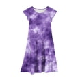 thumbnail image 5 of ZACPNCV Toddler Girls Summer Dresses Double Layer Flutter Sleeve Flowy A-Line Sundress Casual Tie-dye Midi Dresses for Kids 8-9 Years, 5 of 5