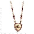 thumbnail image 2 of Rose-tone Purple Crystal and Simulated Pearl Decal 15in Necklace - with Secure Lobster Lock Clasp 15" (Width = 25mm ), 2 of 3
