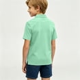 thumbnail image 5 of Boys' School Uniform Short Sleeve Polo Shirt Button Closure Moisture Wicking Performance Material, 5 of 7