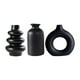 thumbnail image 1 of Jarrón decorativo de cerámica bohemio de 3 piezas, florero decorativo, maceta moderna para flores Negro, 1 of 9