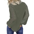 thumbnail image 2 of Decodeary Blouse en Dentelle à Manches Longues pour Femmes, Col Rond, T-Shirt Uni Vert TG, 2 of 6