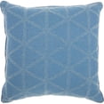 thumbnail image 2 of Nourison Life Styles Distressed Geometric Triangles Denim Throw Pillow, 2 of 3