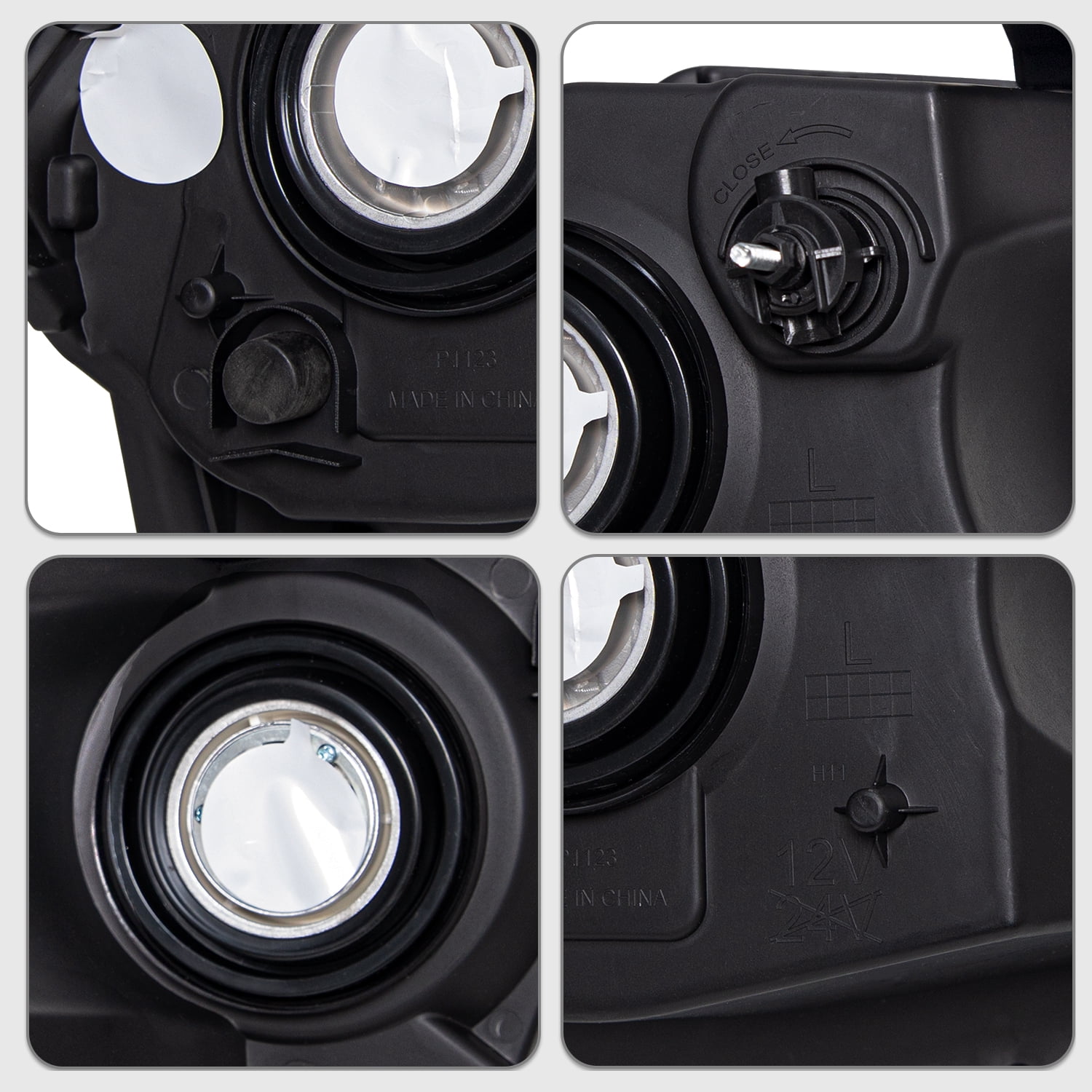 BRYGHT-For 2011 2012 2013 Dodge Durango Headlights Black Housing Clear Headlamps Pair