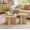 Wood, variant on NYEESS 2-Piece Round Nesting Coffee Table Set, Walnut Wood Coffee and Side Tables with Tapered Base for Living Room, Bedroom, Small Spaces