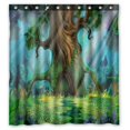 thumbnail image 1 of ABPHQTO Morning Forest Video Game'S Digital Cg Artwork Cortina de ducha de poliéster impermeable y ganchos 160x180 cm, 1 of 1