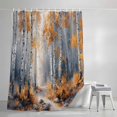thumbnail image 3 of Abstract Autumn Forest Natural Scene Shower Curtain for Bathroom, Oil Painting Art Tree Plant Waterproof Shower Curtains Washable Quick Dry with Hooks Bathtub Curtains 60x72IN, 3 of 9