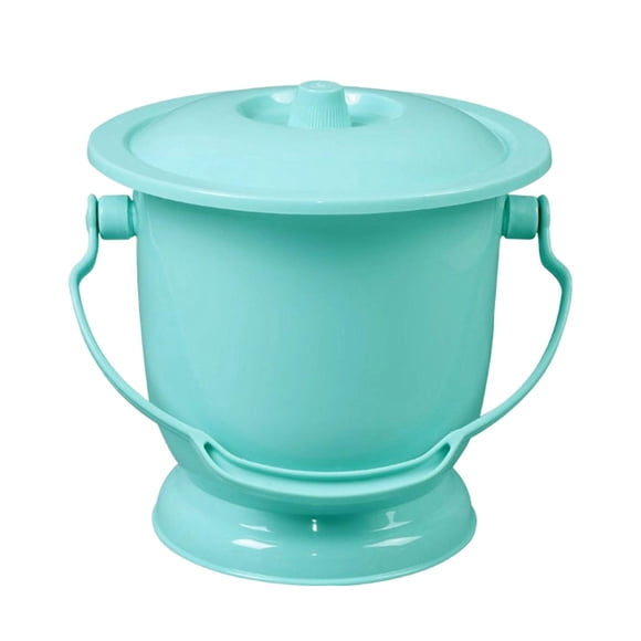 Chamber Pot with Lid Bedpan Spittoon Indoor with Handle Urine Bucket