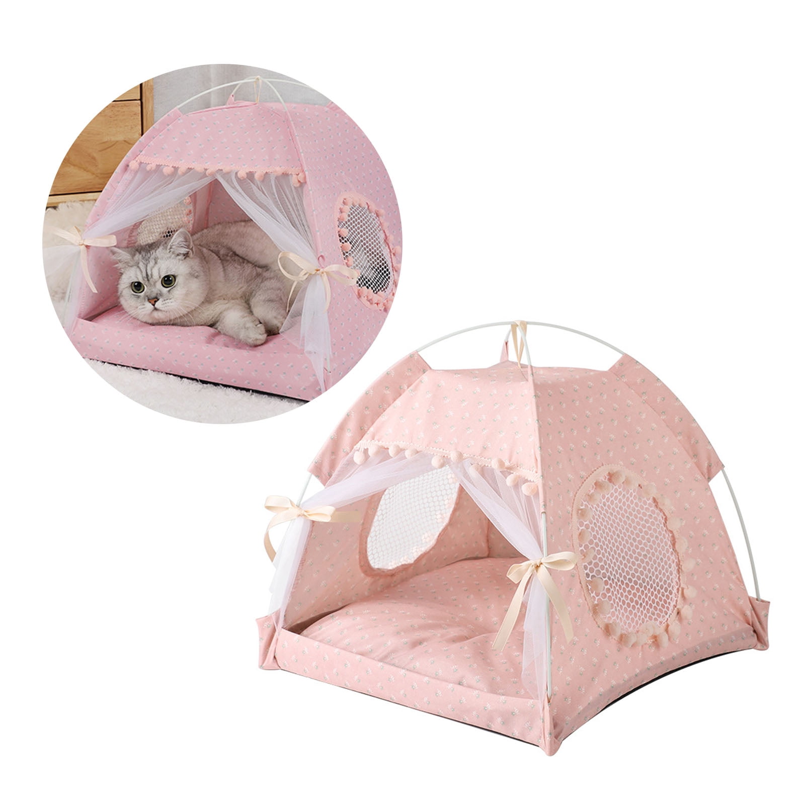 Camping Tent Dogs Bed Pet Teepee for Dogs Kennel Indoor Nest Bed for Puppy Cave Dogs House