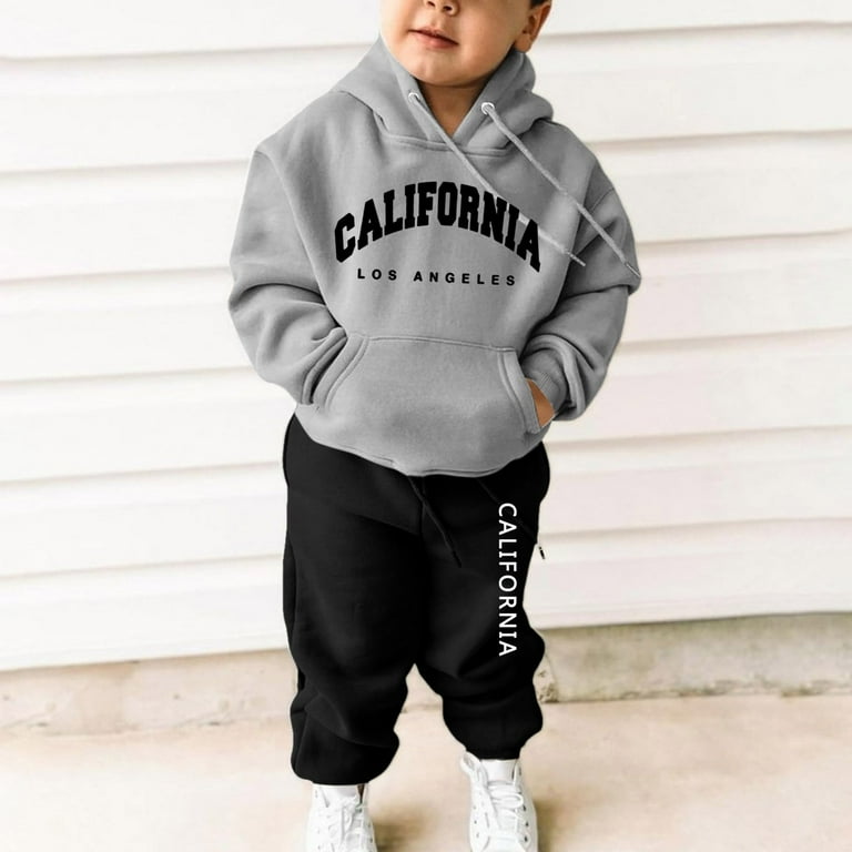 Fall Little Girls Outfits Boys Hooded Tracksuit Unisex Two Piece Hoodie Sweatshirt Sweatpants Sets Clothes for Kids Cute Size 8 10T Walmart