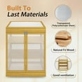 thumbnail image 3 of DSstyles Cold Frame Greenhouse, Mini Wooden Greenhouse Raised Flower Planter Shelf With Transparent Doors And 2 Tier Shelves, Small Greenhouse For Indoor Outdoor Garden Yard, 3 of 7