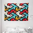 thumbnail image 1 of Abstract Tapestry, Graphic Arrow Pattern with Grunge Effect Funky Psychedelic Colorful Zigzag Artwork, Wall Hanging for Bedroom Living Room Dorm Decor, 80W X 60L Inches, Multicolor, by Ambesonne, 1 of 2