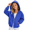 thumbnail image 6 of Ruyang Girls Oversized Hoodie Sweatshirt Double Zipper Long Sleeve Sweatshirt Jacket Kids Wind Resistant Coats 4-12 Years, 6 of 9