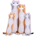 thumbnail image 1 of Cute Cat Plush Long Body Pillow Cuddle Cartoon Stuffed Animals Cat Plushie Soft Doll Pillows Gifts for Kids Girls (50cm, Gray), 1 of 8