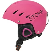 STOMP Ski & Snowboarding Snow Sports Helmet With Build-In Pocket in Ear Pads For Wireless Drop-In Headphone (Matte Pink, X-Large)