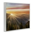 thumbnail image 2 of Sunrise Through Mountain Forest Skyline White Framed Giclee Art, 14 x 11, 2 of 7