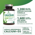 thumbnail image 4 of Calcium Supplement 1200 mg - with Vitamin D3 for Best Absorption - Supports Immune Health, Bones & Teeth - Nature's Calcium Carbonate + 1600 IU of D3 - Bottled in USA for Women & Men - 120 Tablets, 4 of 11