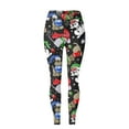 thumbnail image 4 of MKLEKYY Leggings deportivos para mujer, pantalones para mujer, moda navideña, cintura alta, estampado floral, yoga, correr, fitness diario, 4 of 4