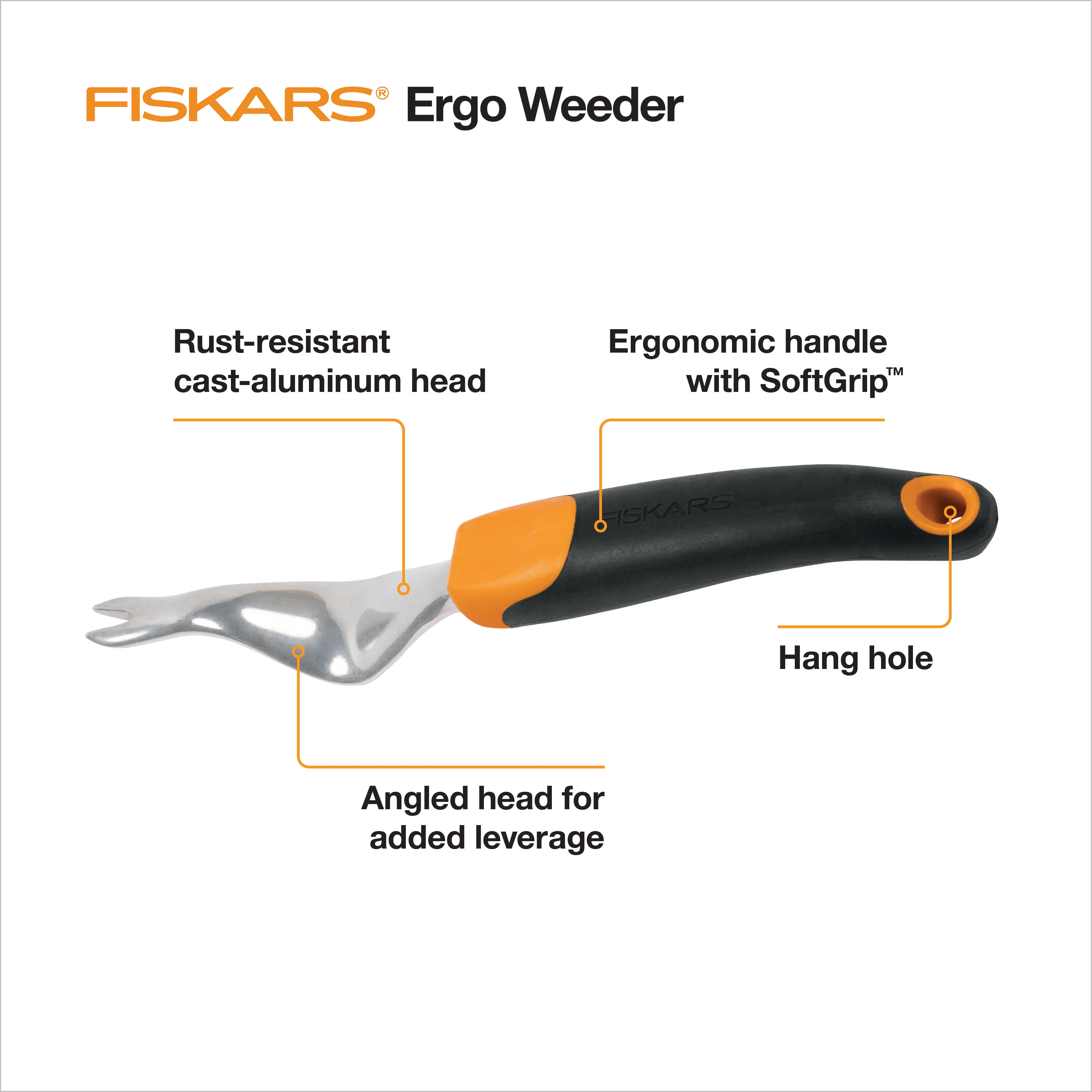 Fiskars Ergo Weeder Scratch Tool with Ergonomic Handle and Rust-Resistant Head