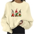 thumbnail image 2 of EGNMCR Chandail de Noël Mode Femme Ample Imprimé de Noël Manches Col Rond, 2 of 4