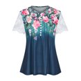 thumbnail image 4 of Camisetas con estampado floral con cuello en V para mujer Blusas femeninas cómodas de encaje con estilo Tops OAVQHLG3B Store lin121212, 4 of 5