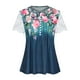 thumbnail image 4 of Camisetas con estampado floral con cuello en V para mujer Blusas femeninas cómodas de encaje con estilo Tops OAVQHLG3B Store lin121212, 4 of 5