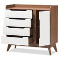 thumbnail image 4 of Baxton Studio Brighton Armoire à Chaussures de Stockage en Blanc et Noyer, 4 of 7