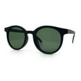 thumbnail image 4 of Retro Hipster Fashion Horn Rim Round Circle Len Plastic Sunglasses Matte Black - Green, 4 of 8