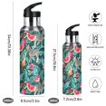 thumbnail image 2 of Yayeee 20oz Insulated Water Bottle Double Wall Stainless Steel with Flip Straw Lid, Green Tropical Pattern, 2 of 7