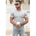 thumbnail image 2 of ABPHQTO Camiseta gris con estampado de póquer liso para hombre, 2 of 5