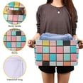 thumbnail image 3 of Yayeee 2 Pack Canvas Storage Basket with Handles for Shelves Fabric Bins Closet Organizer, Colorful Checkered Pattern, 3 of 8