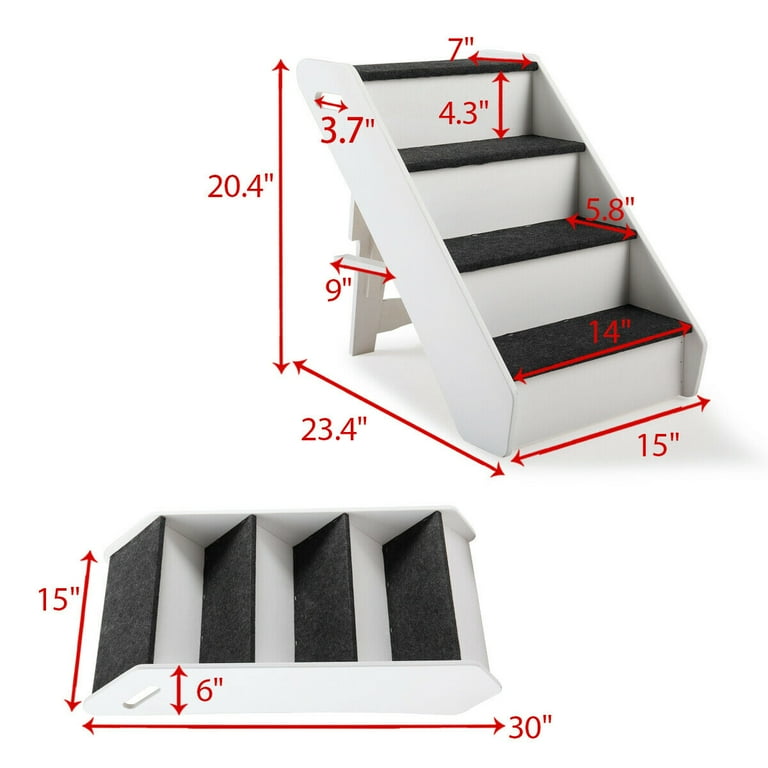 Hommoo Pet Steps and Stairs for Dogs Cats, 3 Step Pet Gear Easy Pet Stairs,  Portable, Lightweight 