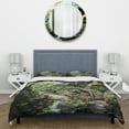 thumbnail image 3 of Designart "Zen Garden Serenity Japanese Artistic Tranquility I" Japanese Bedding Covert Set - Japan Art Green People Bed Set With 2 Shams, 3 of 6