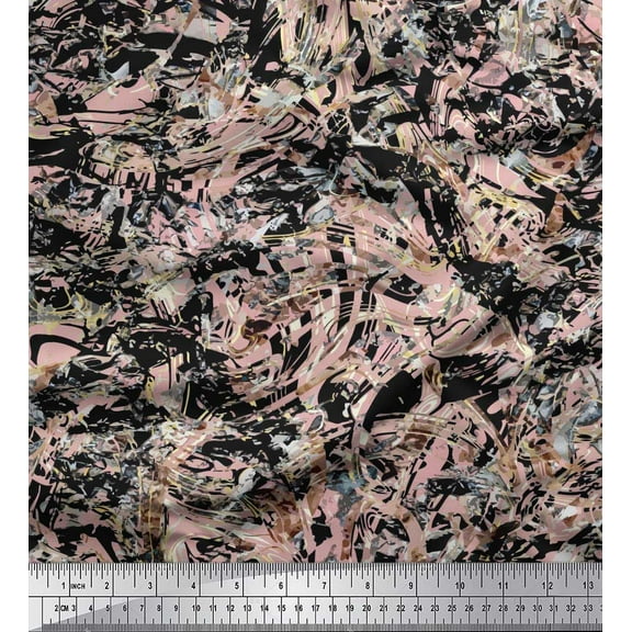 Soimoi Cotton Duck Fabric Marble Stone Texture Print Fabric by Yard 42 Inch Wide