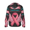 thumbnail image 3 of Uemuo Ribbon With Angel Wings Pattern Women's Full Zip UPF 50+ Sun Protection Hoodie Jacket Long Sleeve Sun Shirt Hiking Outdoor Performance with Pockets-Small, 3 of 9