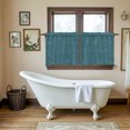 thumbnail image 5 of Teal Coastal Tier Curtains 36 Inch Length, Farmhouse Vintage Turquoise Solid Color Cafe Short Curtains for Bathroom Over Sink, Small Kitchen Curtain Light Filtering Tiered Drapes 2 Panels 27.5"Wx36"L, 5 of 9